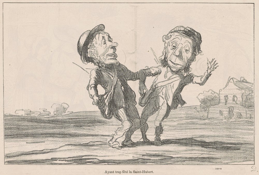 Zu viel den Hubertus gefeiert von Honoré Daumier