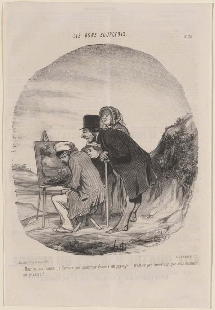Monsieur zeichnet eine Landschaft von Honoré Daumier