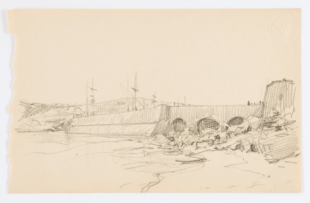 Ohne Titel (Pier und Strand) von Howard Russell Butler