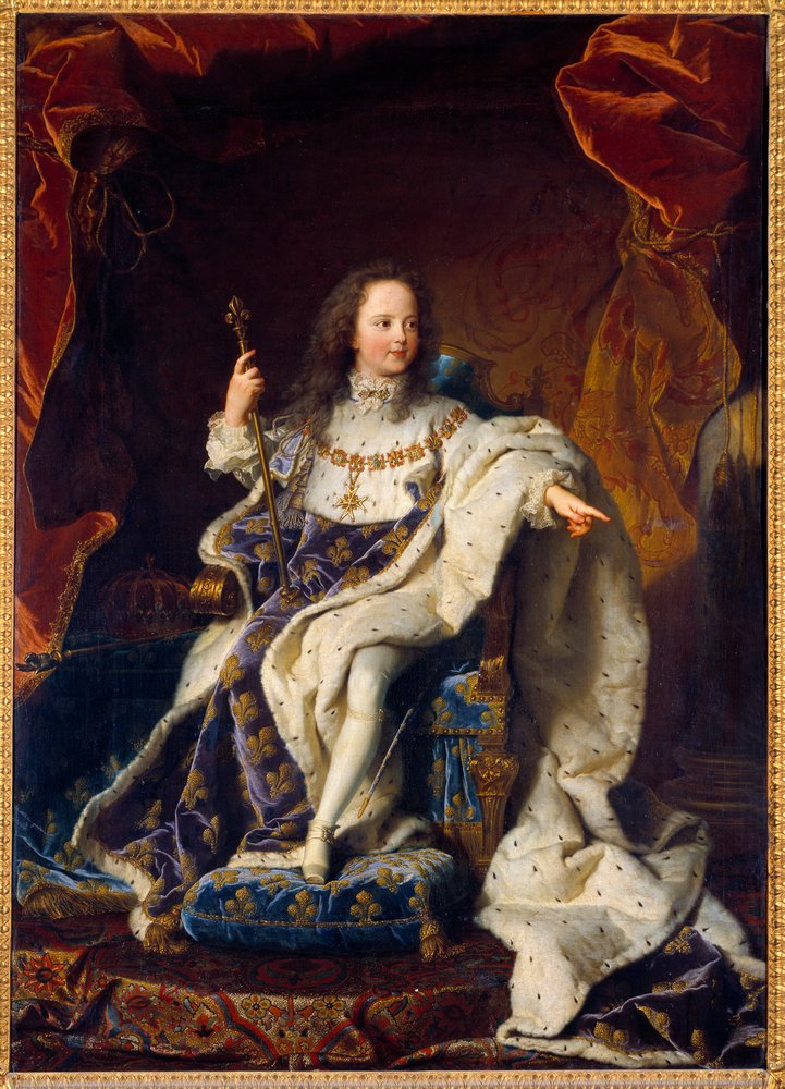 Porträt des fünfjährigen Kindes Ludwig XV. im sakralen Kostüm, König von Frankreich (1710-1774) von Hyacinthe Francois Rigaud