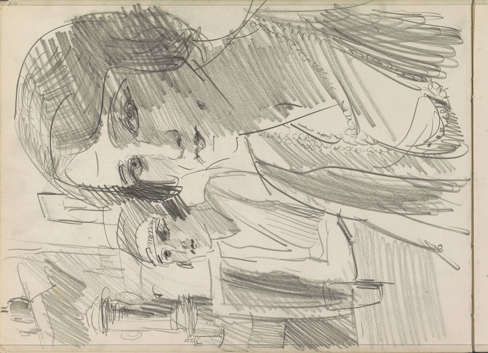 Zwei Frauen an einem Tisch, möglicherweise auf einer Terrasse von Isaac Israels