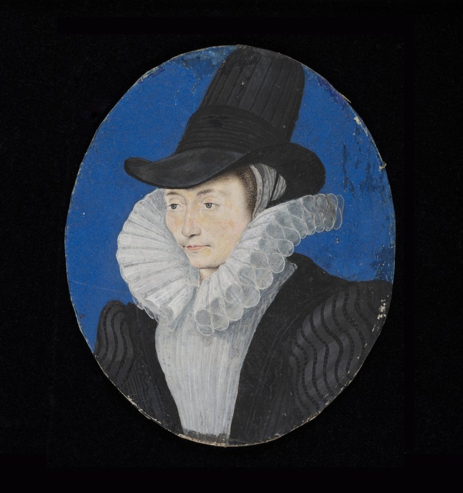 Porträtminiatur einer unbekannten Dame von Isaac Oliver