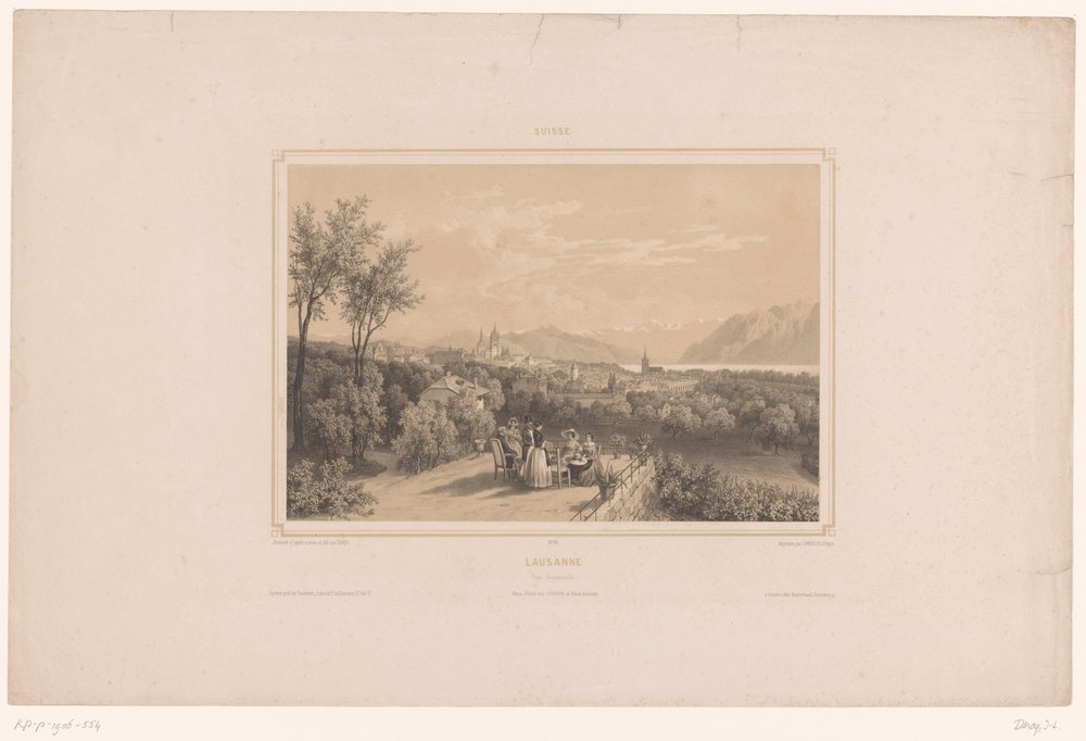Ansicht von Lausanne von Isodore Laurent Deroy: Kunstdruck