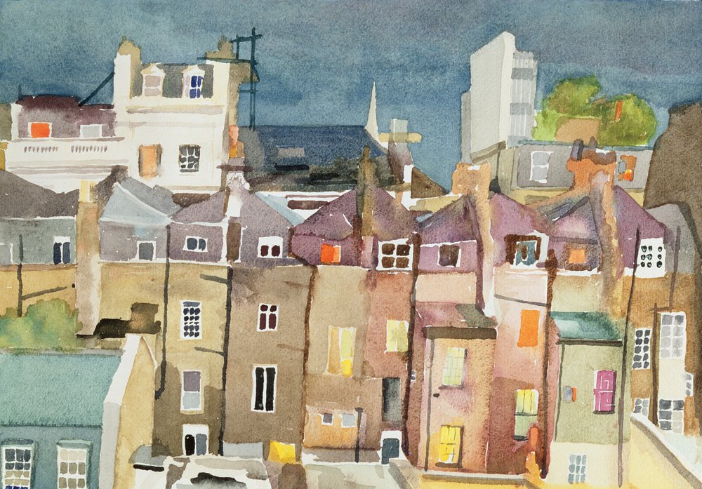 Blick aus dem Hinterfenster von 48 Chester Square, SW1, 1982 von Izabella Godlewska de Aranda