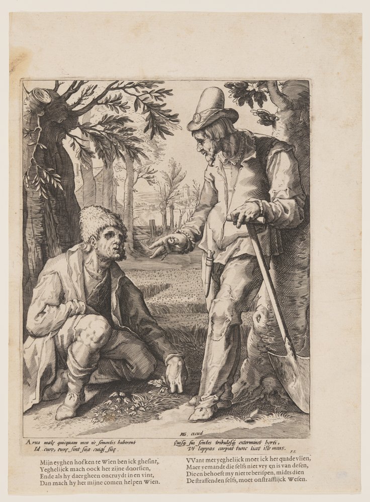 Zwei Bauern von Jacob Matham: hochwertiger Kunstdruck