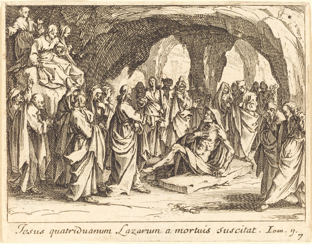 Auferweckung des Lazarus, 1635 von Jacques Callot