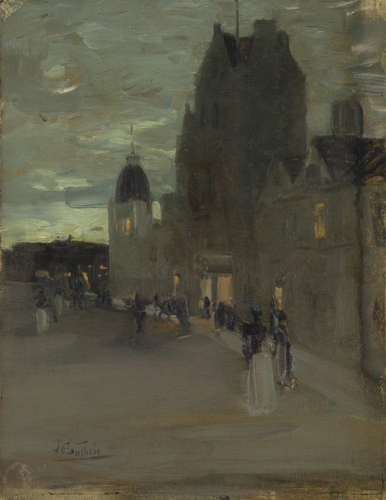 Straße in Oban, Nacht von James J. Guthrie