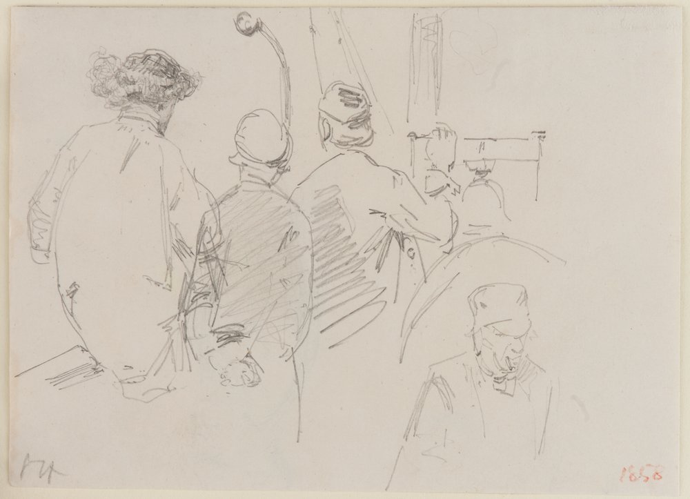 Vier Männer an Bord eines Bootes, 1858 von James Abbott McNeill Whistler