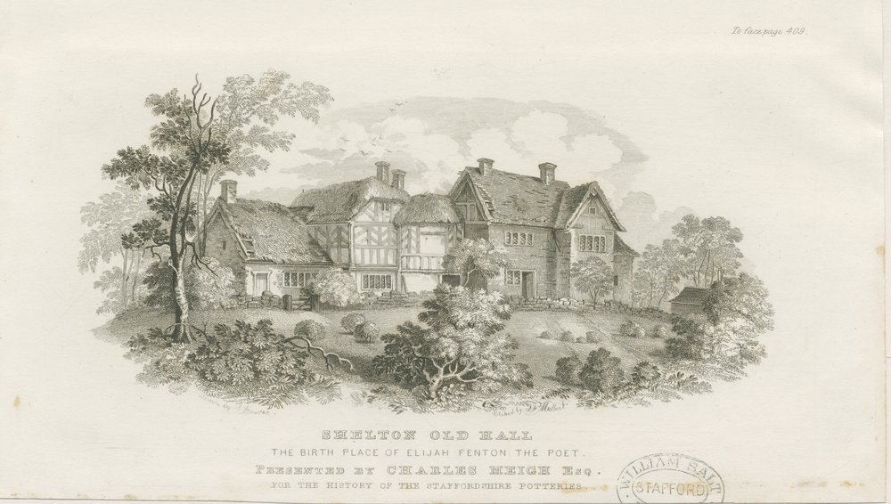 Shelton Old Hall (Stahlstich) von James Flewitt Mullock