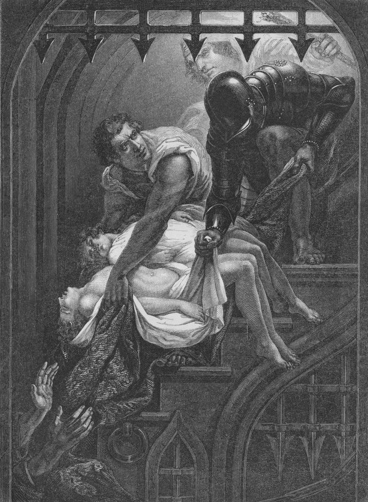 Die Ermordung der Prinzen im Tower, spätes 18. bis frühes 19. Jahrhundert von James Northcote