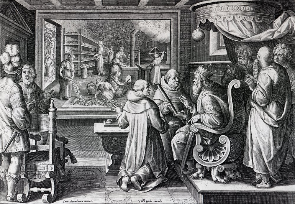 Ser, Sive Sericus Vermis, Tafel 9 aus 'Nova Reperta', graviert von ...