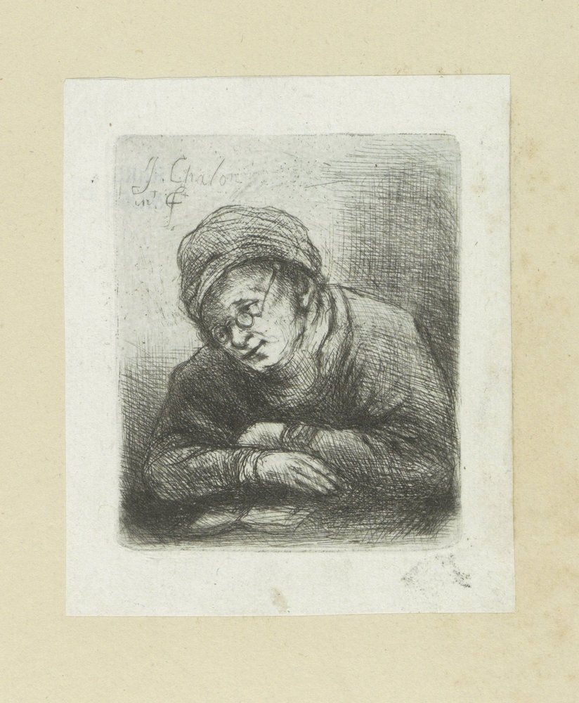 Lesender Mann mit Brille von Jan Chalon