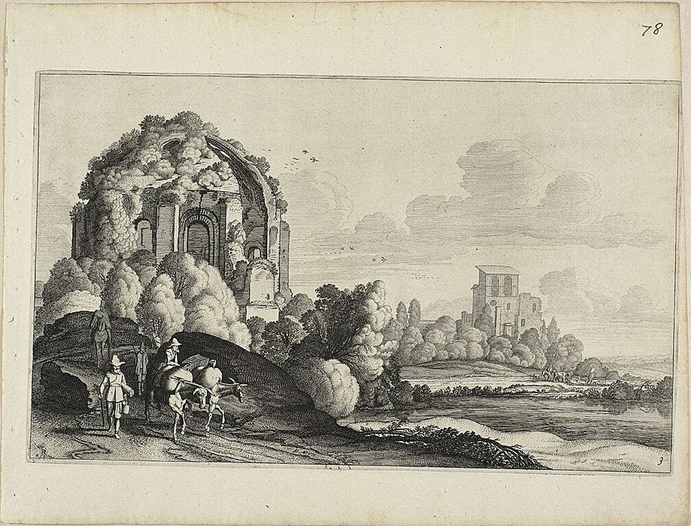 Reisende vor dem Minerva Medica Tempel in Rom