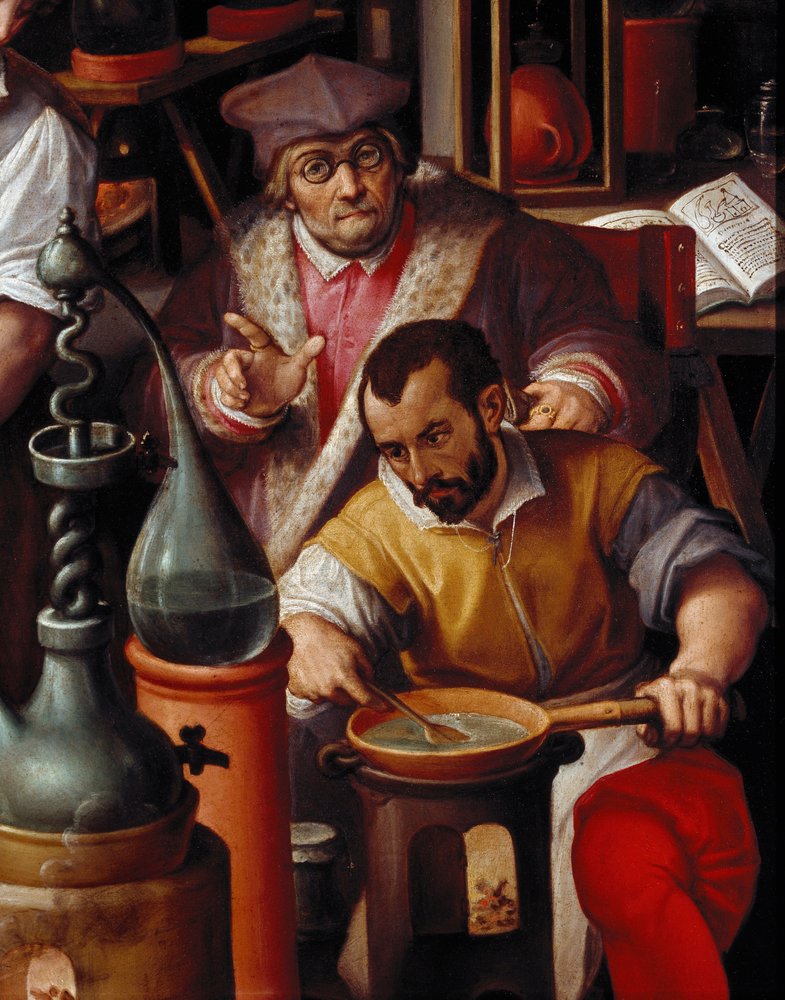 Das Labor des Alchemisten (Detail) von Jan van der Straet