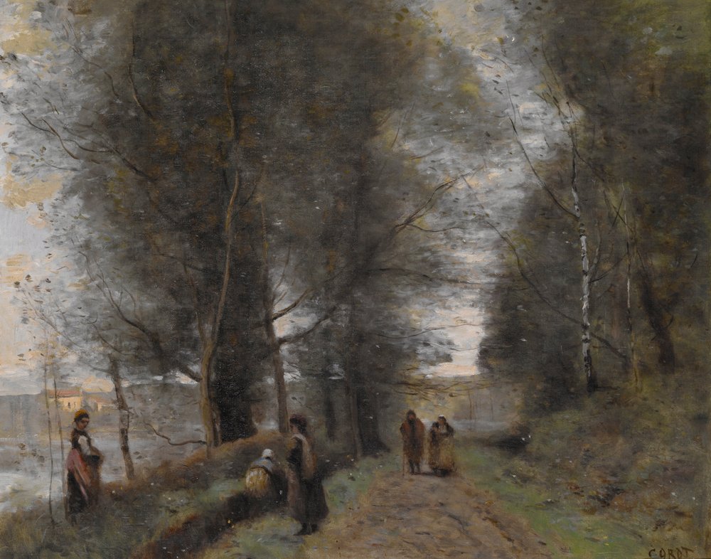 Ville-d’Avray, Waldweg am Teich von Jean-Baptiste-Camille Corot