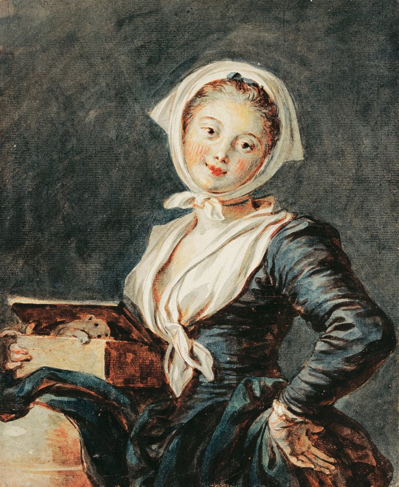 Das Mädchen mit dem Murmeltier von Jean-Honore Fragonard