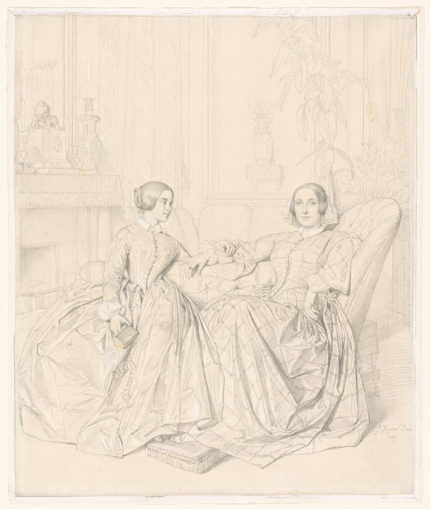 Gräfin Charles d’Agoult (geborene Marie de Flavigny) und ihre Tochter Claire d’Agoult von Jean Auguste Dominique Ingres