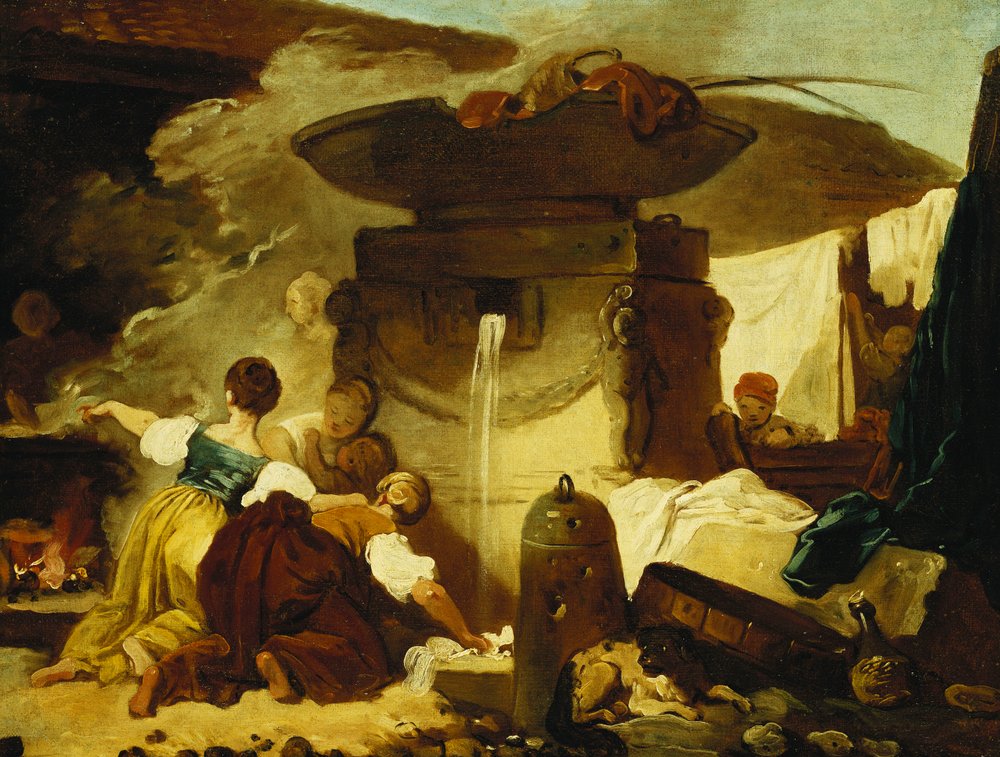 Die Wäscherinnen am Brunnen von Jean-Honore Fragonard