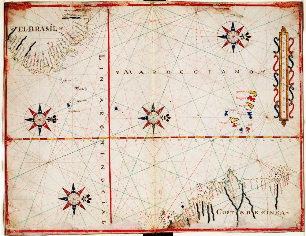 Karte des zentralen Atlantiks von Joan Oliva