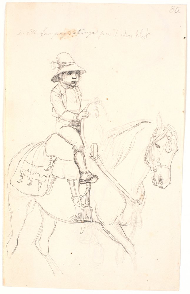 Kleiner Junge reitet auf einem Pferd von Johan Thomas Lundbye