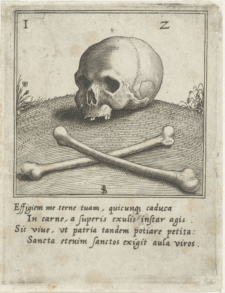 Vanitas-Darstellung mit einem Schädel und zwei Knochen von Johann Sadeler (I)