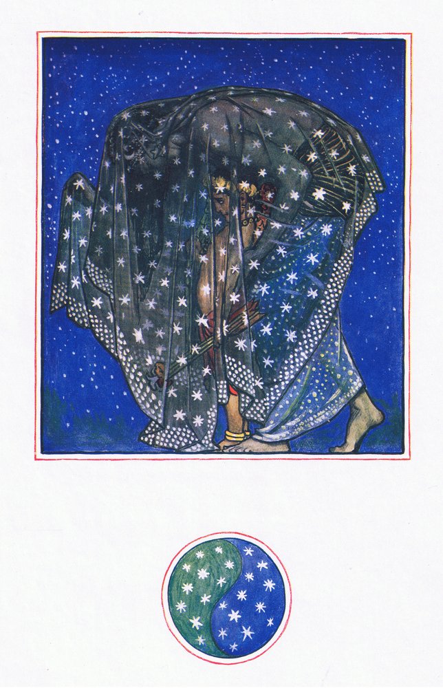 Träumerei: Zamur-u-Din: Seit tausend Jahren unter tausend Himmeln hat die Nacht die Menschen hierher gebracht, Illustration aus The Garden of Kama (and other lyrics from India), 1920 von John Byam Liston Shaw