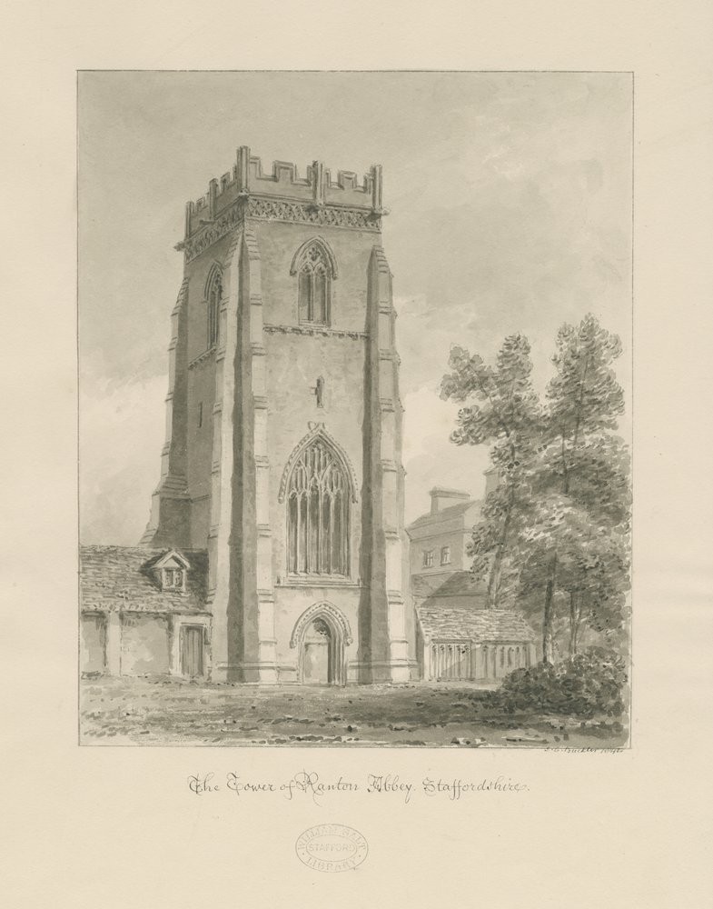 Ranton Abbey [Priory] - Der Turm von John Chessell Buckler