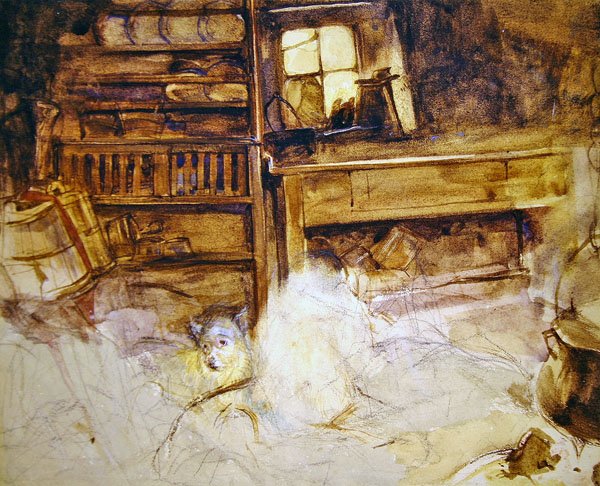 Ein Terrier in einer Hütte im Hochland von John Frederick Lewis