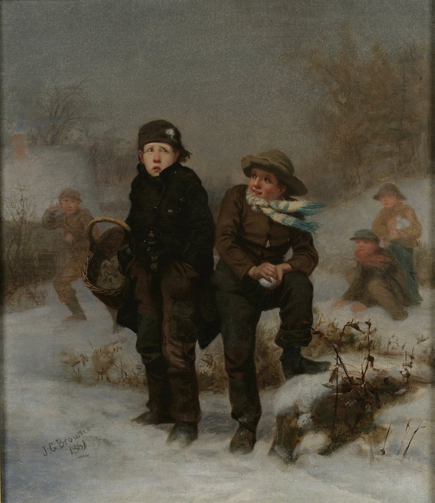 Das Opfer von John George Brown: hochwertiger Kunstdruck