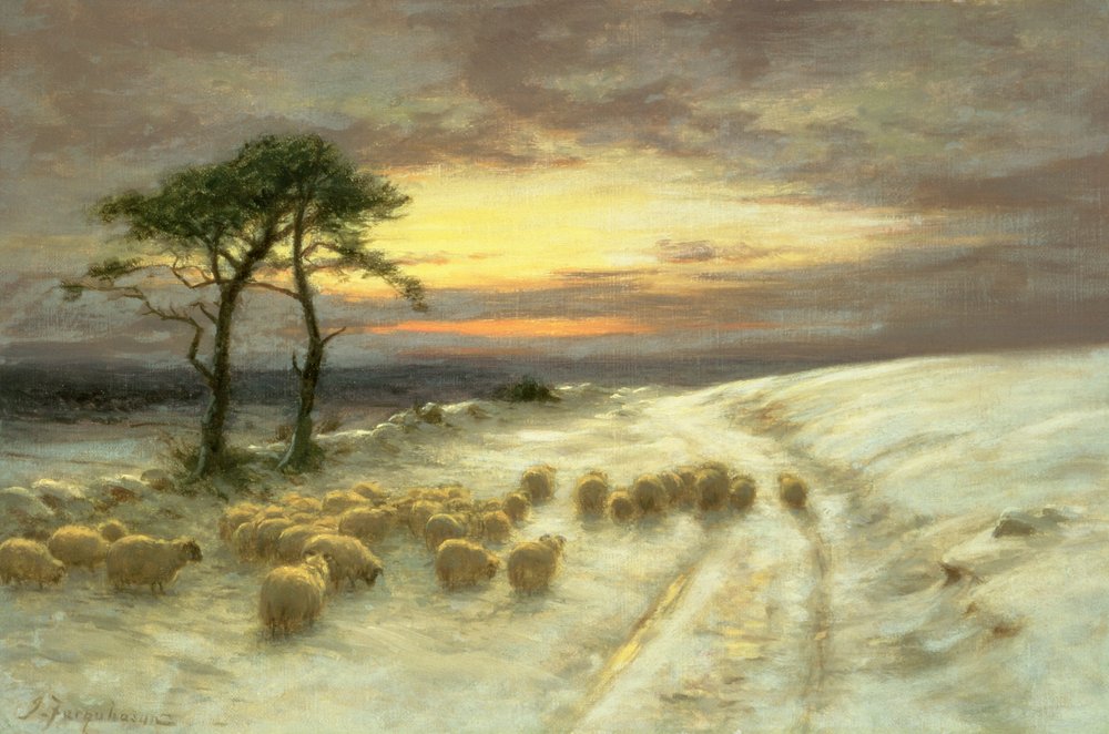 Schafe im Schnee von Joseph Farquharson