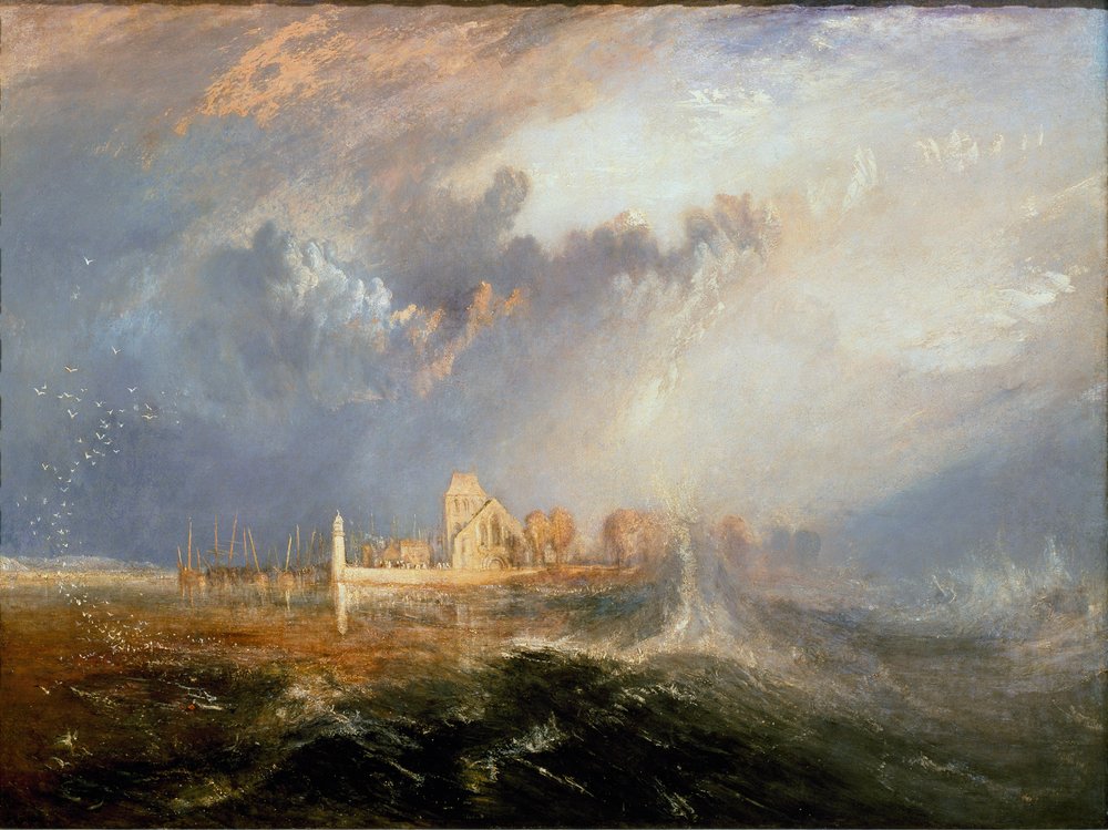 Quillebeuf an der Mündung der Seine (Quillebeuf-sur-Seine, Quillebeuf sur Seine) in der Normandie von Joseph Mallord William Turner