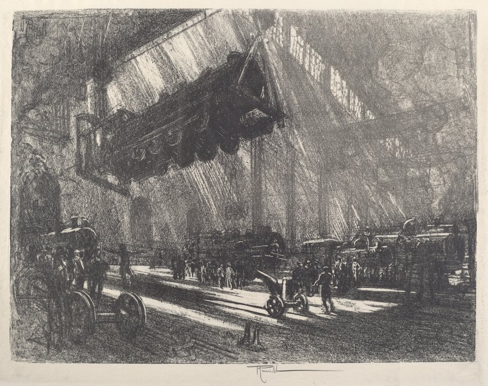 Die Fliegende Lokomotive, 1917 von Joseph Pennell