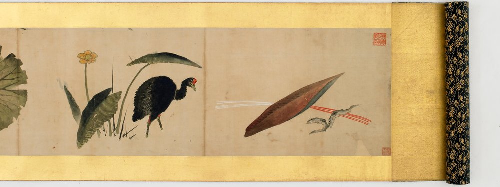 Detail der Bildrolle mit verschiedenen Bildern, Edo-Periode, 1839