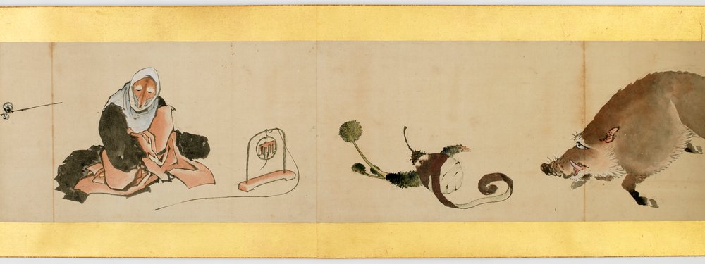 Detail der Bildrolle mit verschiedenen Bildern, Edo-Periode, 1839