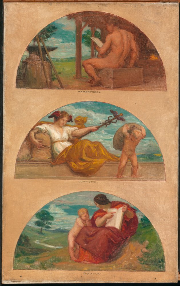 Der Fortschritt der Zivilisation: Die Schmiede, Handel und Bildung, 1905-1906 von Kenyon Cox