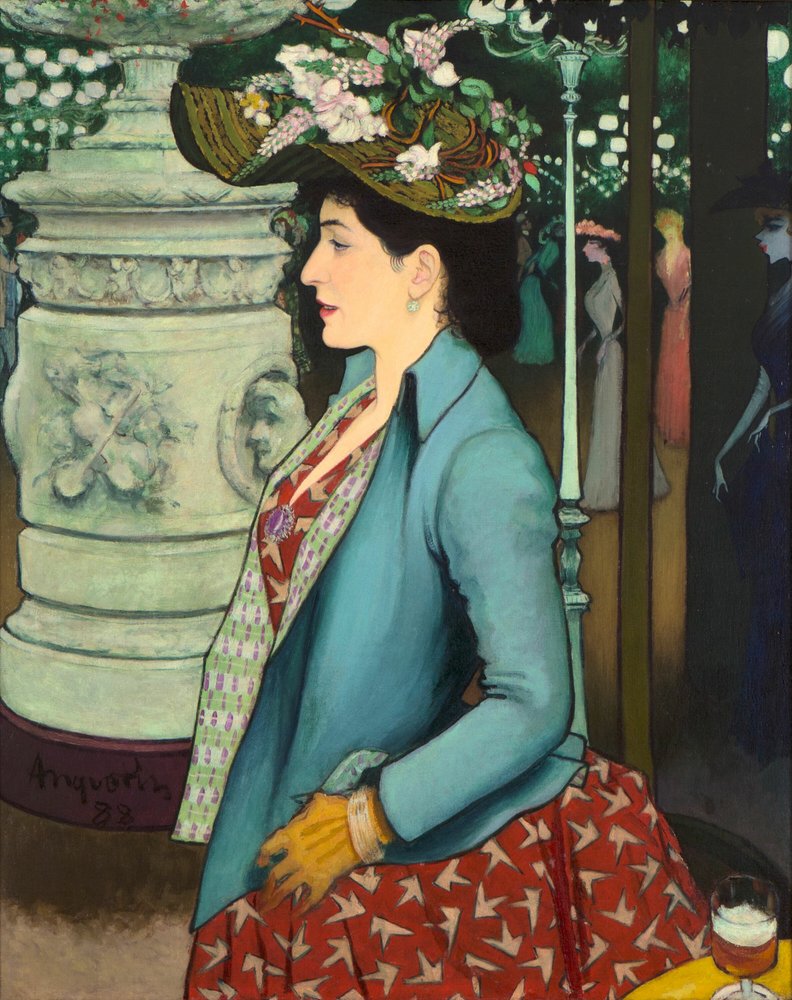 Eine elegante Frau im Élysée Montmartre (Élégante à l’Élysée Montmartre) von Louis Anquetin