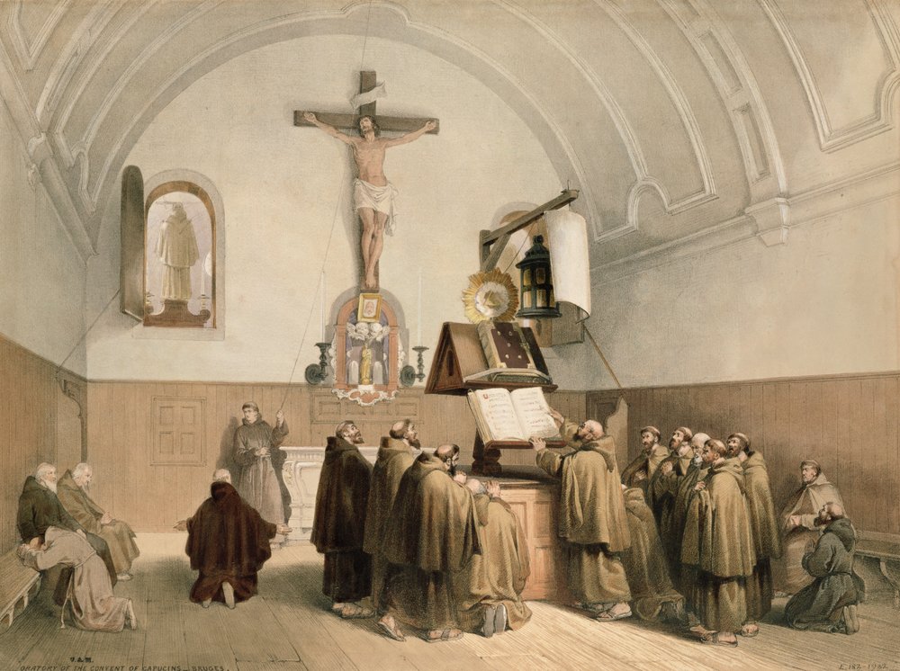 Die Glockenläuter im Oratorium der Kapuziner, Brügge von Louis Haghe