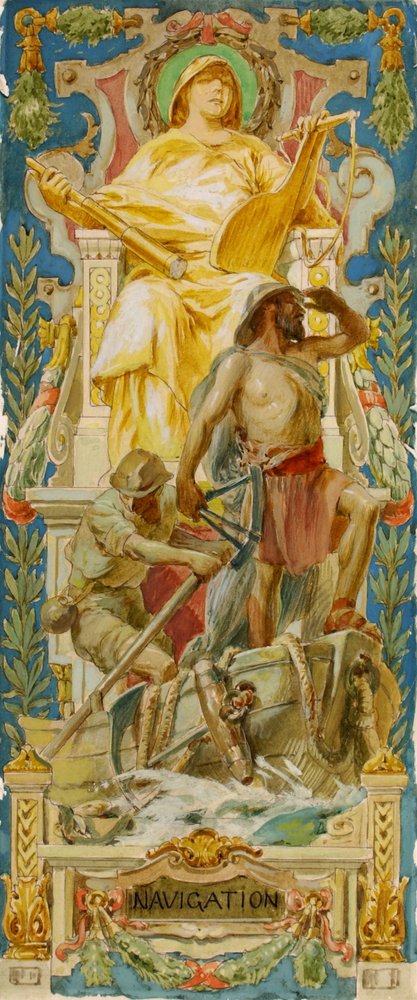 Navigation (Studie für ein Panel, Altes Senatsgebäude) von Louis Schaettle