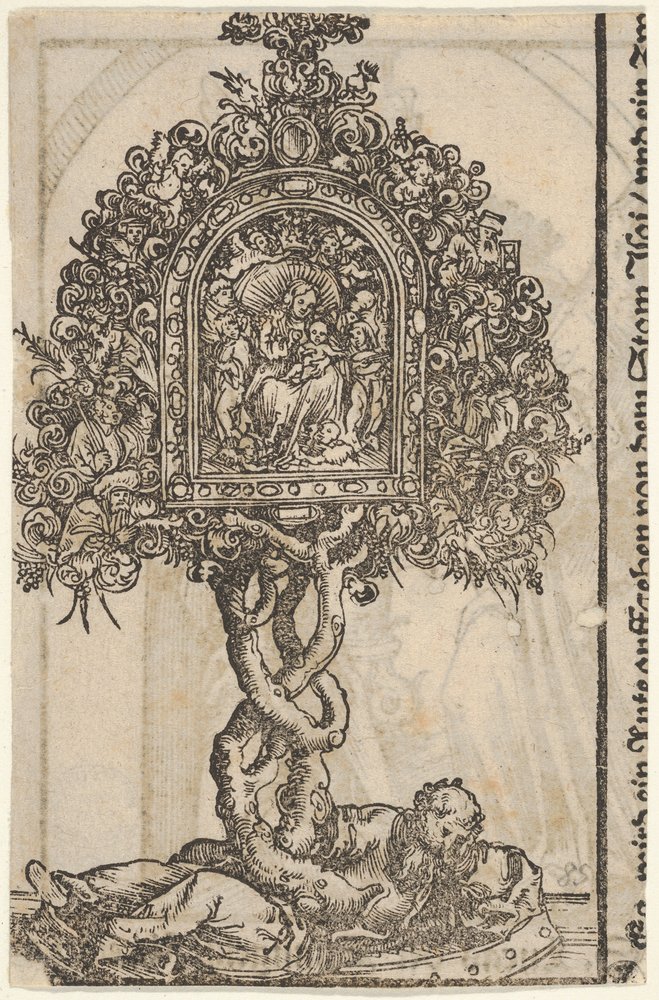 Ein goldener Reliquienschrein mit dem Baum Jesse, aus der großen Serie der Wittenberger Reliquiare, 1509 von Lucas Cranach the Elder