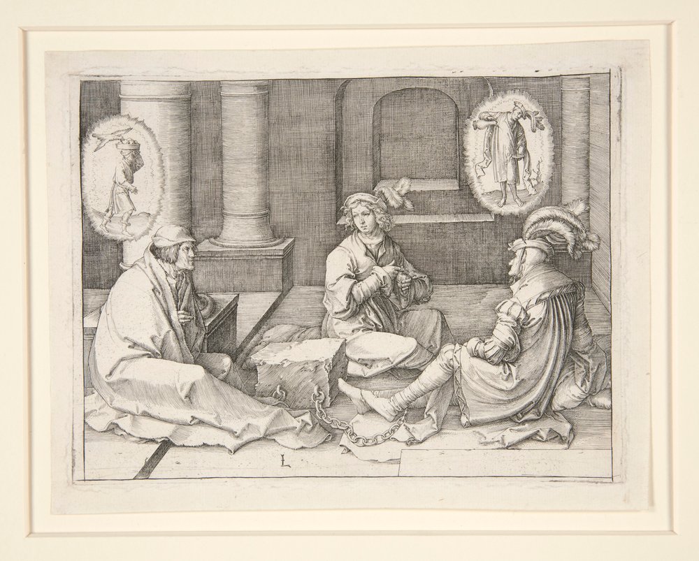 Joseph deutet die Träume im Gefängnis (Gen. 40:5-19) von Lucas van Leyden