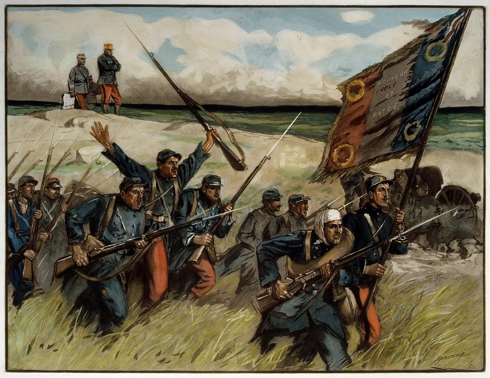 Erster Weltkrieg (1914-1918): Bajonettangriff im September 1914 von Lucien Hector Jonas