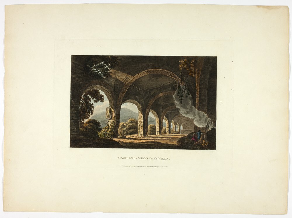 Ställe der Villa des Meccenas, Platte elf aus den Ruinen von Rom von M. Dubourg