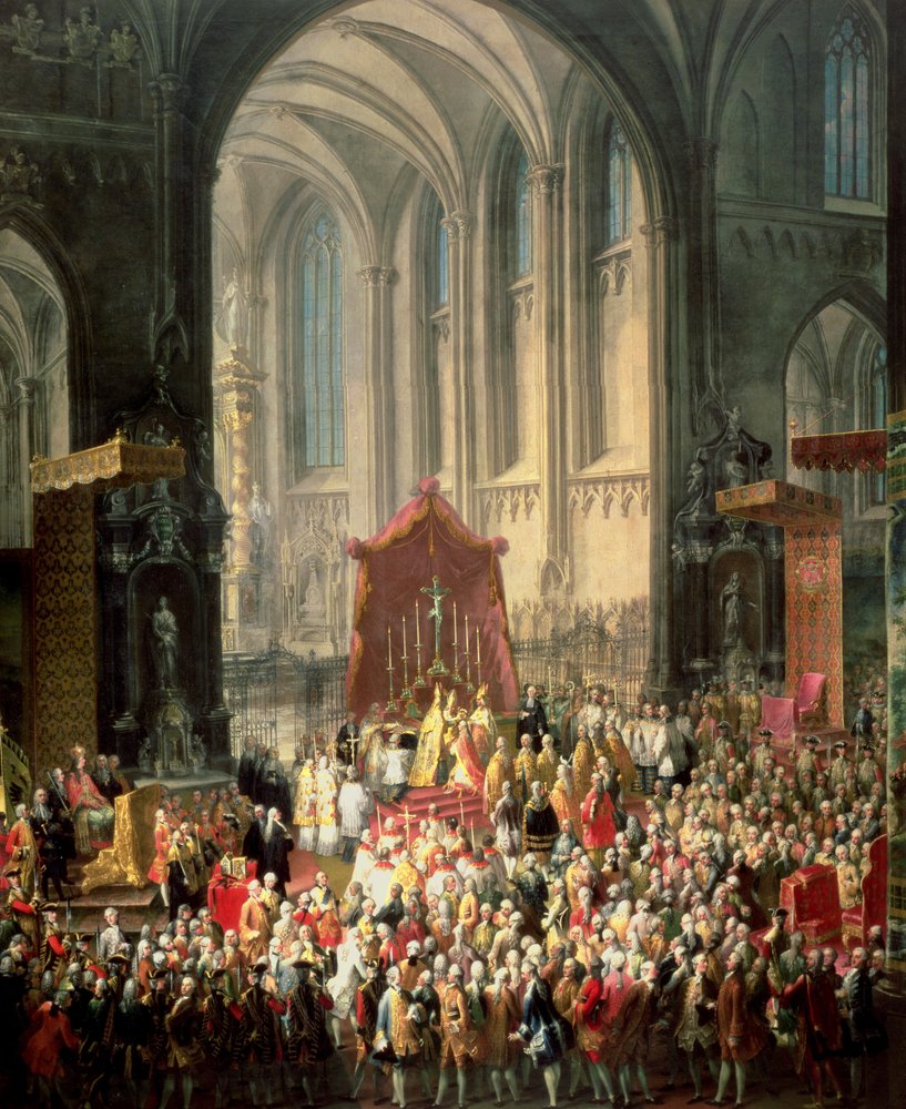 Die Krönung Josephs II. (1741-90) zum deutschen Kaiser im Frankfurter Dom, 1764 von Martin II Mytens or Meytens