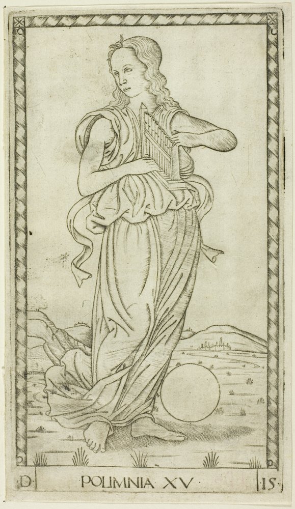 Polyhymnia, Platte fünfzehn aus Apollo und die Musen von Master of the E-Series Tarocchi