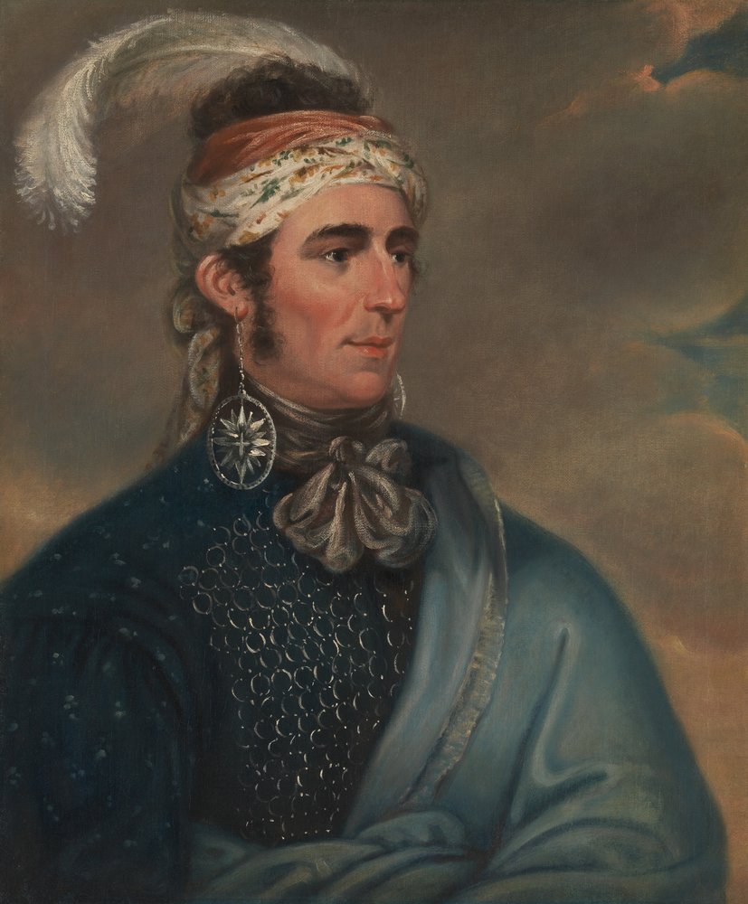 Porträt von Major John Norton als Mohawk-Häuptling Teyoninhokarawen