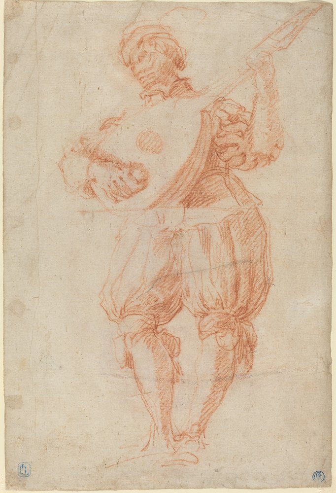 Mann, der eine Laute spielt [recto] von Matteo Rosselli