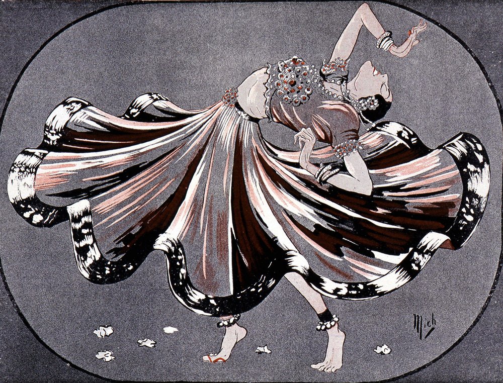 Miss Ruth in ihren Hindu-Tänzen: Mata Hari im Theater Marigny - von Mich (Michel Liebeaux) von Mich