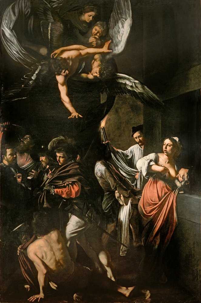 Die sieben Werke der Barmherzigkeit, 1607 von Michelangelo Merisi Caravaggio