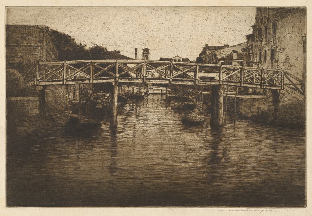 Eine alte Brücke, Venedig von Mortimer Menpes