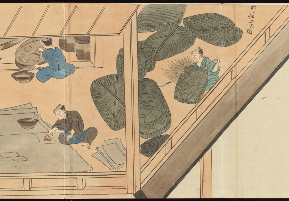 Illustrationen der Uji-Tee-Produktion von Motonari Sait?